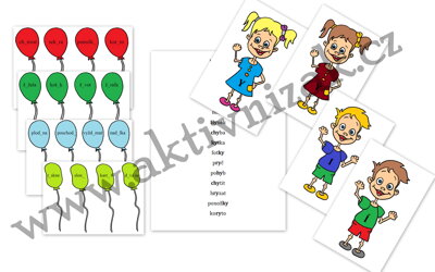 Balónky s dětmi A4 - měkké a tvrdé souhlásky