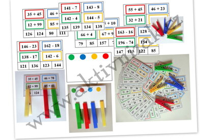 Kolíčkovka - sčítání a odčítání do 200 pro malotřídní školy