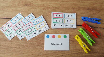 Kolíčkovka násobení 2, 3, 4, 5, 6, 7, 8, 9