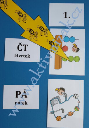 Magnetický obrázkový rozvrh hodin