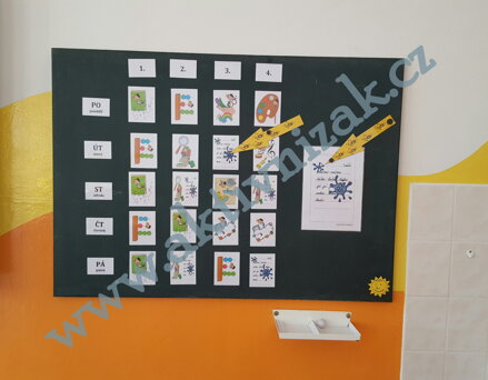 Magnetický obrázkový rozvrh hodin